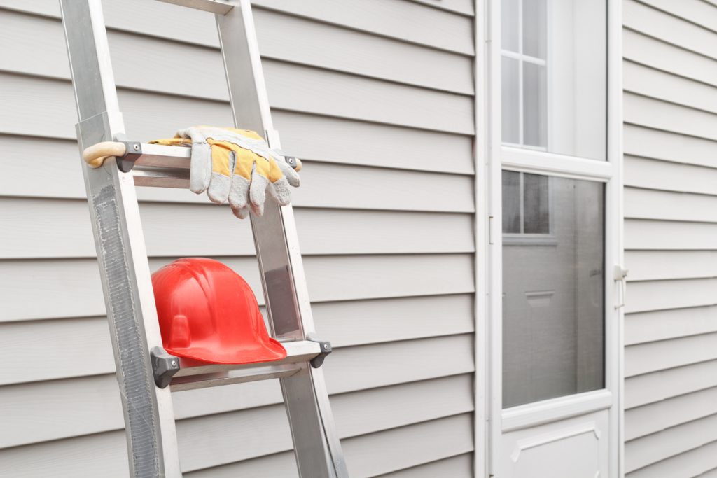 Ladder, Gloves And Hard Hat